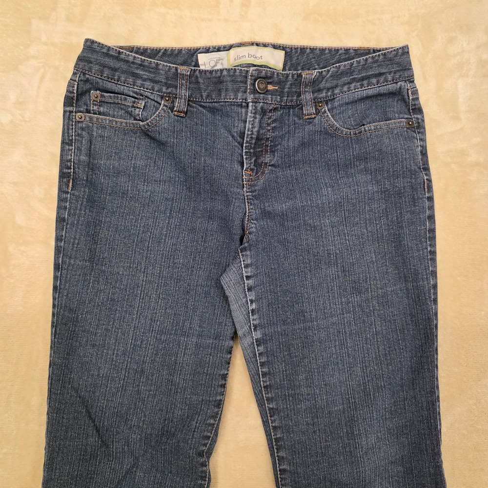 Ann Taylor LOFT Slim Bootcut Jeans Size 8 Blue Denim Medium Wash Stretch Women's - Picture 2 of 8